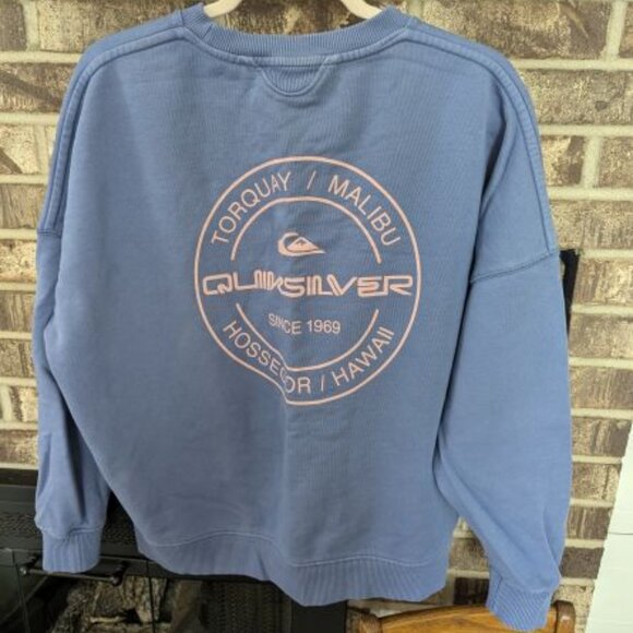 Women's Quicksilver Periwinkle Blue Sweat Shirt Size L - Picture 2 of 5